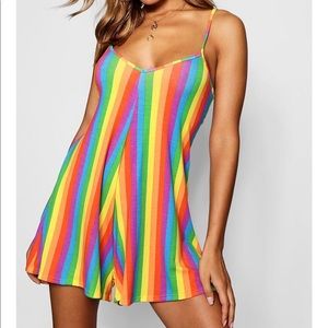 Boohoo rainbow playsuit